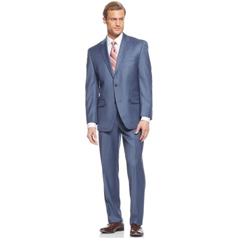 michael kors light blue sharkskin suit|Michael Kors wool blend.